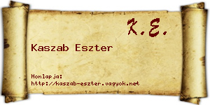 Kaszab Eszter névjegykártya